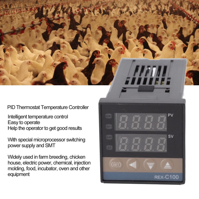 PID Thermostat Temperature Controller Set 0‑400℃ Chicken House Temperature Controller