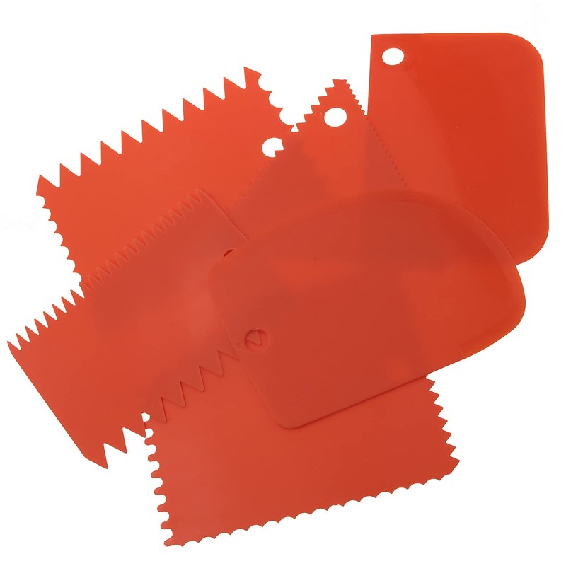 LRONG 6PCS Pottery Tools Plastic Clay Scraper Set Scraping Handle