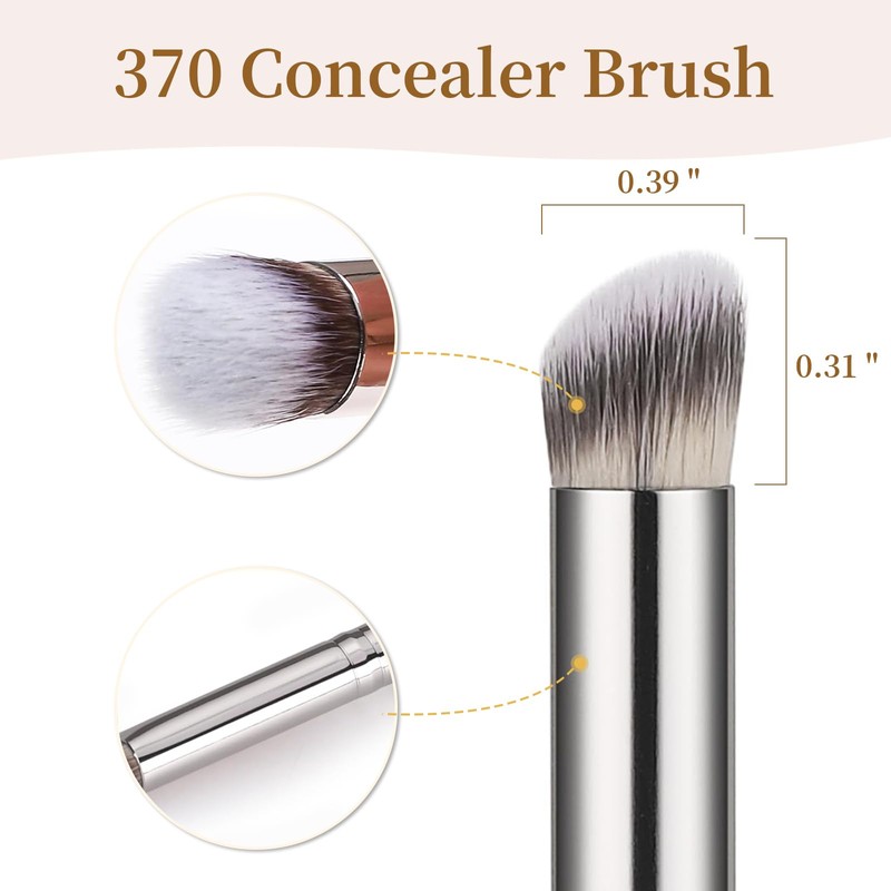 Angled Flat Concealer Brush Set, 2pcs Dense Under Eye Nose
