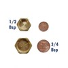Compression Washing Machine 3/4" Brass Blanking Nut Cap - Pack