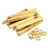 PATIKIL 50mm+6mm M5 Standoff Screws, 20 Pack Brass Hex PCB