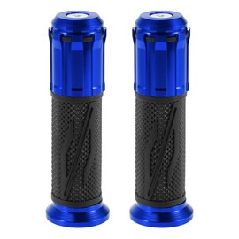 Motoforti 7/8" 22mm 15/16" 24mm Universal Motorcycle Hand Grips Cover Rubber Aluminum Alloy Handlebar Grip for Motorcycle Scooter Bicycle ATV Black Blue 1pair