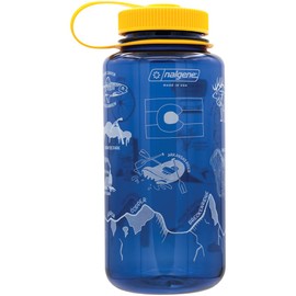 Nalgene Sustain Tritan-Wasserflasche aus BPA-freiem Material, hergestellt aus 50% Kunststoffabfall, 907 ml, breite Öffnung, geografisches Flaschendesign, Colorado Denim