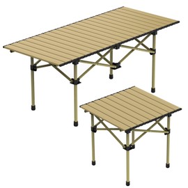 iMounTEK Camping Table Folding Table Portable Lightweight Carbon Steel Roll-up Picnic BBQ Desk with Carry Bag Heavy Duty for Outdoor Beach Backyard Party Patio Camping Hiking BBQ Picnic Fishing/Large