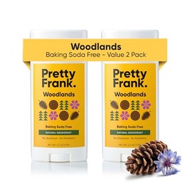 PRETTY FRANK Desodorante En Barra Natural Sin Aluminio Ni Bicarbonato De Sodio, Aroma A Bosque(Paquete De 2)| Apto Para Pieles Sensibles, Control Eficaz Del Olor Para Mujeres Y Hombres, Ingredientes O