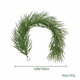 Christmas Norfolk Pine Garland, Green Outdoor Christmas Door Garland, Christmas Fireplace Christmas Tree Garland, Christmas Stair Garland, Christmas Wreath Banister Garland Decorations(4.9ft/150cm)