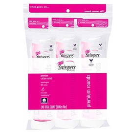 Swisspers - Círculos premium 100% de algodón hipoalergénico, 240 unidades