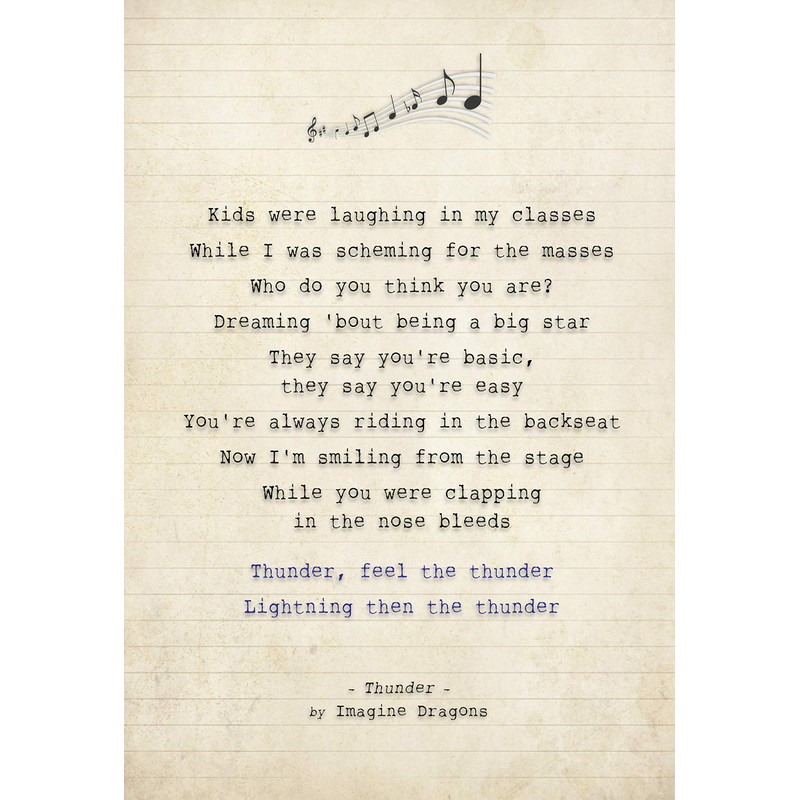 Didymus Co Imagine Dragons - Thunder - Song Lyric Art