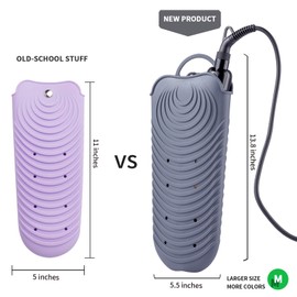 ZAXOP Silicone Heat Resistant Holder Mat Pouch for Flat Iron,Curling Iron,Hot Hair Tools(Grey)