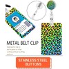 ID Badge Holder with Retractable Lanyard and Keychain, Badge Reel