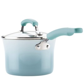 Rachael Ray Hard Enamel Cookware And Accessories, 14 Piece Set, Agave Blue