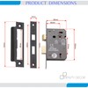 Infinity Decor Fire Rated Matt Black 3 Lever Mortice Sash