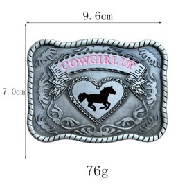 Seternaly Western Cowboy/Cowgirl Hebillas de cinturón punk Rodeo Horseman Hebilla de cinturón para hombres, mujeres, niños, niñas, jóvenes, Cowgirl005, 3.78*2.76 in