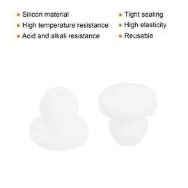 MECCANIXITY Silicone Snap in Locking Hole Plugs,Rubber Panel Seal Cover Flush Type Panel Round for Kitchen Rubber Bulkheads Waterproof Sealing Plugs 4.5mm/0.2 Inch Diameter White,Pack of 10