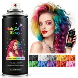 Temporary Hair Color Spray for Kids & Adults, Washable Halloween Hair Spray Color, Instant Temporary Hair Dye for Party Cosplay Festival, Quick Dry Non Sticky Hair Color Spray (4.02Oz, Purple)
