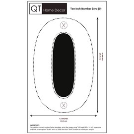 QT Modern House Number - EXTRA LARGE 10 inch BLACK - Stainless Steel (Number 0 Zero), Floating Appearance, Easy to Install and Made of Solid 304 Stainless Steel