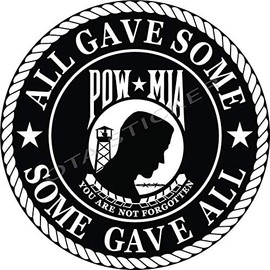 OTA STICKER Vinyl Bumper Large Size POW MIA Soldier Military Prisoners You are NOT Forgotten All GAVE Some Decal Window Truck Proud Veteran DIY Scrapbook Decor Laptop Door and Luggage for Gift