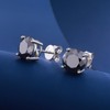 Black Moissanite Earrings Screw Back 0.2CT 3MM*2 18K White Gold
