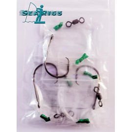 Conger Rigs/Traces x3 80lb Asso Mono, 6/0 Carbon Steel Circle Hooks, 1/0 Swivel.