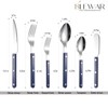 Rivet ABS Faux Wood Handle Silverware Set - 6-Piece Stainless