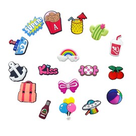 CXPHT 35,50,100 Pcs Random PVC Shoe Charms,Garden Shoes Cute Shoe Charms Wristband Bracelet Decoration with Different Designs Shape for Girls,Boys and Adult Party Gift(100)