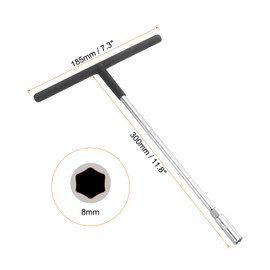 sourcing map T-Handle Metric Socket Wrench 10mm CR-V 6-Point Hex Hexagon T-Shape Spanner for Motorcycle Bicycle Car Repair