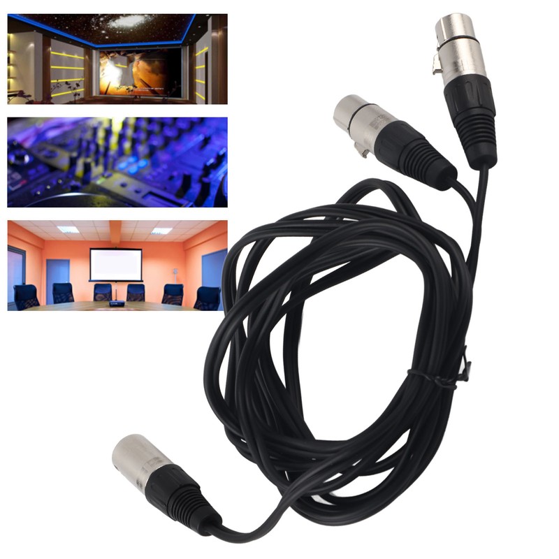 XLR Male to Dual XLR Female Cable Microphone Stereo Balanced