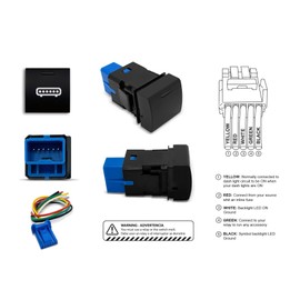 CH4x4 Cube Push Switch LED Light Bar Symbol Compatible with Toyota Tundra, Sequoia 2022 - ON, Land Cruiser 2024, Tacoma 2024 (Amber)