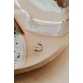 Hello Adorn Twisted Double Up Ear Cuff - Any Occassion Jewelry - Women's Fashion Accessory - No Piercing Double Earring - Metal: Sterling Silver