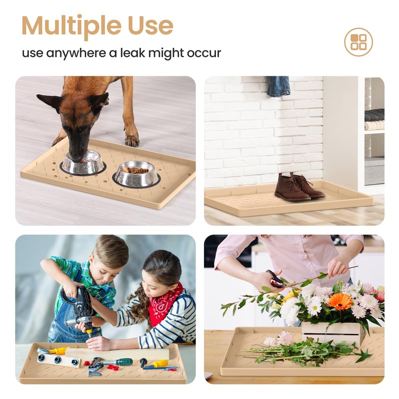 MateeyLife 22'' x 19'' Silicone Under Sink Mat for Kitchen