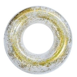 Creative New Transparent Sequin Inflatable Swimming Ring for Buoyancy Training lf269 Free Size/60cm [100G] + Gold 5ea