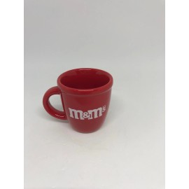 M&M's World Logo Red Solid Shot Glass Mini Mug New