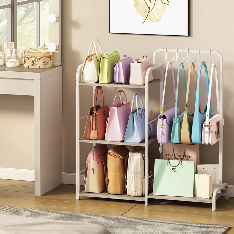 Purse Organizer for Closet, Large Capacity Purse Rack with 2