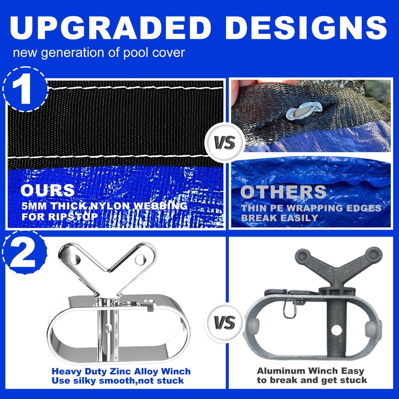 12x21 ft Oval Pool Covers for Above Ground Pools,Heavy Duty