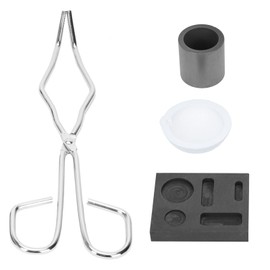 aleawol 4pcs Graphite Crucible Gold Melting Kit, Melting Pot Pliers Bowl Combination for Platinum Gold Silver Brass Alloy Melting