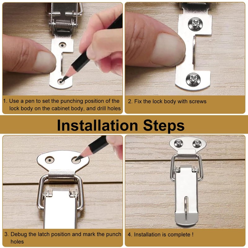 Spring Loaded Toggle Latch, 16PCS Latch with Lock Hole 56