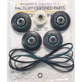 Whirlpool 4392067 AP3109602 Original Genuine OEM Whirlpool Dryer Rollers Belt Pulley Kit