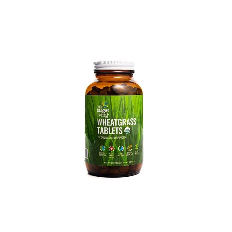 On Target Living Wheatgrass Tablets- 500 Tablets | USDA Organic