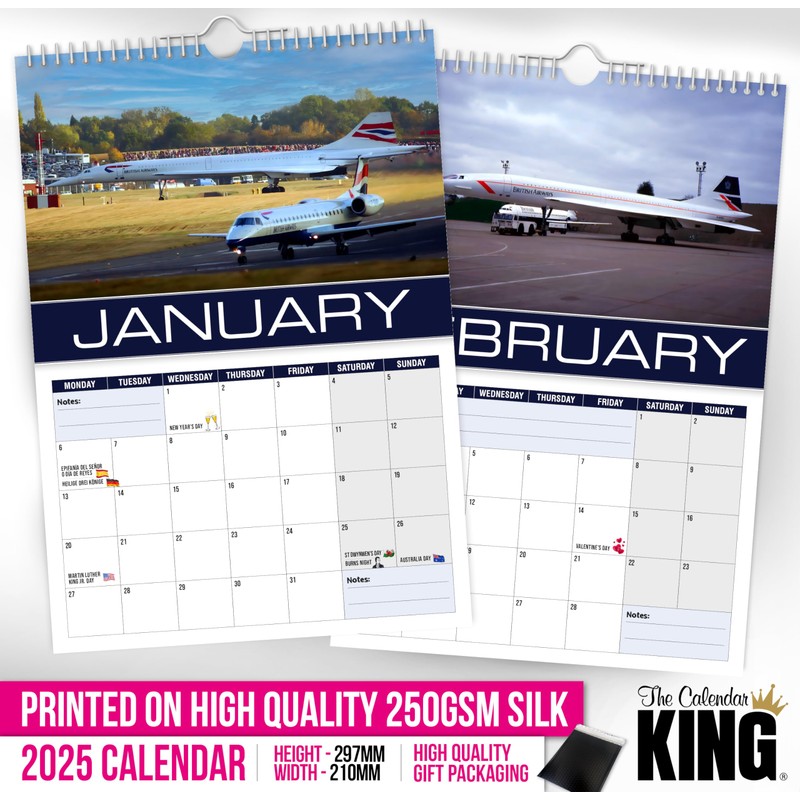 The Calendar King // Concorde - A4 Size 2025 Wall