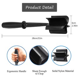 Meat Chopper, Multifunctional Heat Resistant Nylon Meat Chopper Tool with 5 Blades, Turkey, Potato,Hamburger Chopper, Ground Beef, Masher and Smasher for Kitchen (Black)