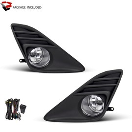 SPIEGEER Fog Lights for 2012 2013 2014 Toyota Camry Assembly Replacement Kit with Wiring And Switch H11 12V 55W Halogen Bulbs(Clear Lens)