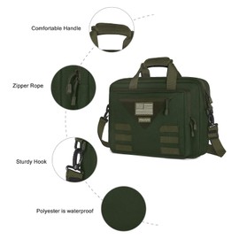 MOSISO Tactical Laptop Messenger Shoulder Bag, 15-16 inch Multifunctional Adjustable Large Notebook Carrying Sleeve Case Pockets, Army Green