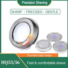 3Pcs HQ55 Replacement Heads Shaver Blades Fit for Norelco HQ3 HQ4 HQ56 5841XL 5825XL 5822XL 5821XL 5810XL 5803XL 5802XL 5801XL, Close-cutting Men's Electric Razor for a Smooth & Clean Shave