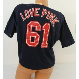 Victoria's Secret PINK Bling Crop Top T-shirt Twins Minnesota sz XS Blue