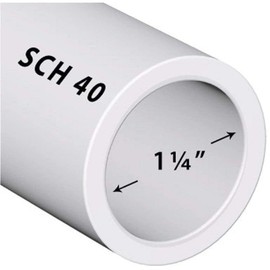 PVC Pipe Sch40 1-1/4 Inch (1.25) White Custom Length 3FT Feet