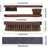 Professional Horse Hair Shoe Brush Kit, 4-Piece Leather Care Cleaning
