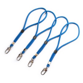 trage.band® Short Adjustable Wrist Strap with Carabiner Hook, Pack of 4, Blue