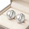 Italian Sterling Silver Hoop Huggie Earrings for Men, Wide Shiny
