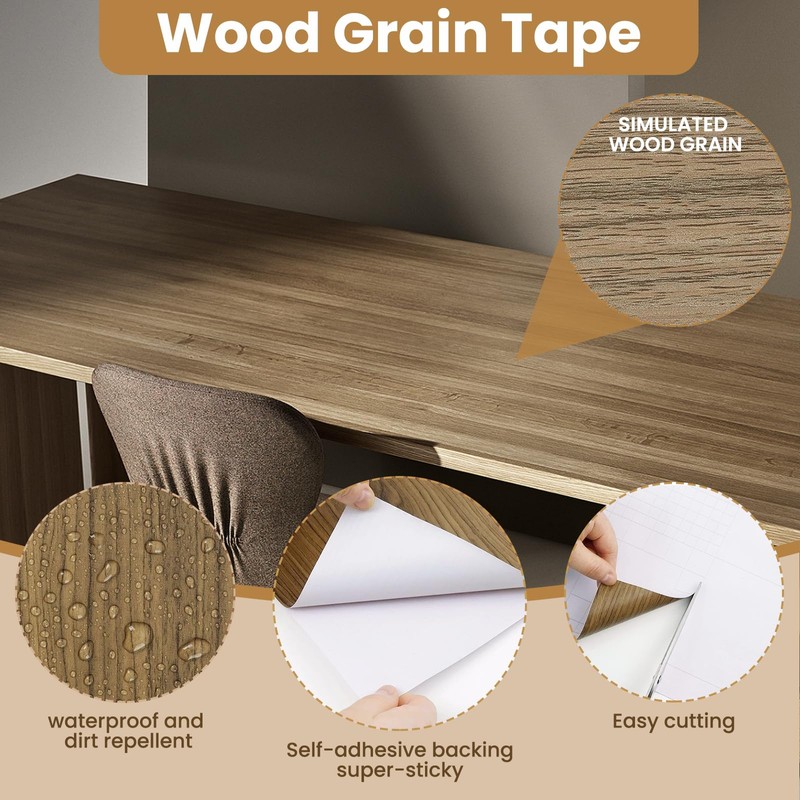 ZERNBER Wood Grain Repair Tape, 4.7 inch X 32ft Self