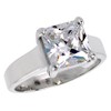 Sterling Silver CZ 8mm Princess Cut Solitaire Engagement Ring for